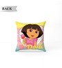 Peach Polyester Dora 16x16 inches Reversible Kids Cushion (1 Pc)
