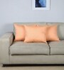 Peach Polyester Solid 16x16 inches Cushion Covers (Set of 3)