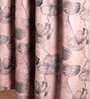 Peach Floral Polyester 8 Ft Blackout Eyelet Door Curtains (Set of 2)