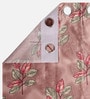 Peach Polyester Floral Light Filtering Eyelet 7 Feet Door Curtains (2 Pc)