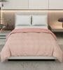 Peach Polyester Solid 200 GSM Double Bed Comforter