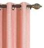 Peach Polyester Solid 9 Ft Blackout Eyelet 2 Door Curtains