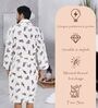Peach Printed Cotton Men Bath Robe With Belt (XL)