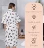 Peach Printed Cotton Women Bath Robe With Belt (L)