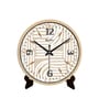 Peach Round 8 Inches Plastic Table Clock (Abstract)