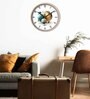 Peach Round 8 Inches Plastic Table Clock (Abstract)