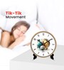 Peach Round 8 Inches Plastic Table Clock (Abstract)