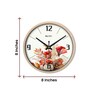 Peach Round 8 Inches Plastic Table Clock (Floral)