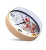 Peach Round 8 Inches Plastic Table Clock (Floral)