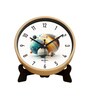 Peach Round 8 Inches Plastic Table Clock (Abstract)