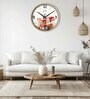 Peach Round 8 Inches Plastic Table Clock (Floral)