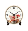 Peach Round 8 Inches Plastic Table Clock (Floral)