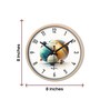 Peach Round 8 Inches Plastic Table Clock (Abstract)