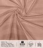 Peach Satin Striped 210 TC Pure Cotton King Sized Bedsheet with 2 Pillow Covers