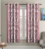 Pink Traditional Polyester 5 Ft Semisheer Eyelet Window Curtains (Set of 2)