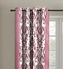 Pink Traditional Polyester 5 Ft Semisheer Eyelet Window Curtains (Set of 2)