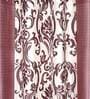 Pink Floral Polyester 9 Ft Semisheer Eyelet Door Curtains (Set of 2)