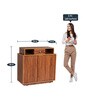Peach Shoe Cabinet in Exotic Teak Finish