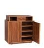 Peach Shoe Cabinet in Exotic Teak Finish