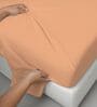 Peach Solid 400 TC Cotton King Sized Bedsheet with 2 Pillow Covers