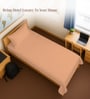 Peach Solid 400 TC Cotton Single Sized Bedsheet with 1 Pillow Cover