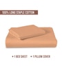 Peach Solid 400 TC Cotton Single Sized Bedsheet with 1 Pillow Cover