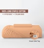 Peach Solid 400 TC Cotton Single Sized Fitted sheet with 1 Pillow Cover