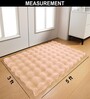 Peach Solid Polyester 3 X 5 Feet Bubble Fur Machine Made Carpet