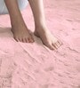 Peach Solid Polyester 3 X 5 Feet Machine Made Carpet