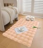 Peach Solid Polyester 3 X 5 Feet Bubble Fur Machine Made Carpet