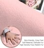 Peach Solid Polyester 4 X 6 Feet Machine Made Carpet