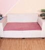Peach Solid Velvet 2 Seater Quilted Sofa Cover (Protector)