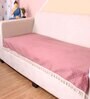 Peach Solid Velvet 3 Seater Quilted Sofa Cover (Protector) with Tassel