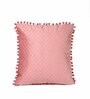Peach Textured Velvet 12 x 12 Inches Cushion Covers (Set of 2)