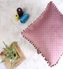 Peach Textured Velvet 16 x 16 Inches Cushion Covers (Set of 5)
