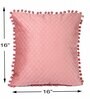 Peach Textured Velvet 16 x 16 Inches Cushion Covers (Set of 5)