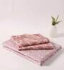 Peach Traditional 120 TC Cotton Queen Sized Bed Sheets with 2 Pillow Covers