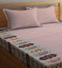 Peach Traditional 300 TC Cotton King Sized Bed Sheets with 2 Pillow Covers
