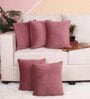 Peach Velvet Solid 16x16 inches Cushion Covers (Pack of 5)