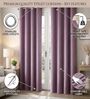 Peach Velvet Solid 5 Feet Blackout Window Curtains Set Of 2