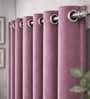 Peach Velvet Solid 9 Feet Blackout Door Curtains Set Of 2