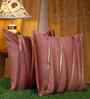 Peach Velvet Striped 16X16 Inches Cushion Covers (Pack of 2)