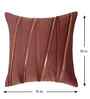 Peach Velvet Striped 16X16 Inches Cushion Covers (Pack of 2)