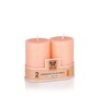 Peach Wax Pillar Candles Peach Pomegranate Aroma Pack Of 2