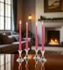 Peach Wax Taper Candles Set Of 4