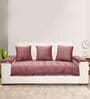 Peach Zig-Zag Velvet 3 Seater Sofa Cover (Pack of 6)