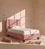 Peachy Dream Boucle Kids Twin Bed With Box Storage In Ivory Colour