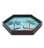 Peacock  Hexagon   Brown MDF Multipurpose Serving Tray