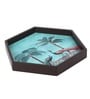 Peacock  Hexagon   Brown MDF Multipurpose Serving Tray