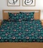 Peacock 180 TC Floral Cotton Queen Double Bedsheet 2 Pillow covers